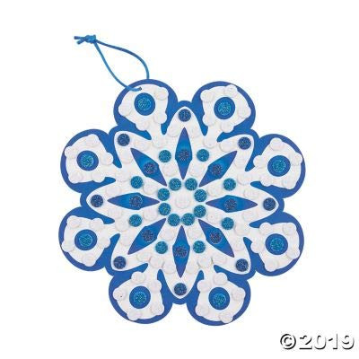 Fun Express Snowflake Glitter Foam Mosaic CK-12 - Craft Kits - 12 Pieces