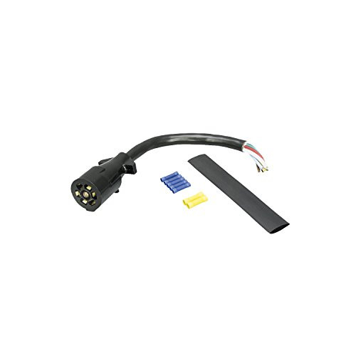 Bargman 54-67-525 7-Way Molded Trailer End Connector Replacement Kit with 1' Cable