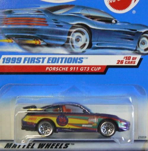 Hot Wheels 1999 First Editions 1:64 Scale Purple Porsche 911 GT3 Cup Die Cast Car #010 Hot Wheels 1999 First Editions 1:64 Scale Purple Porsche 911 GT3 Cup Die Cast Car #010