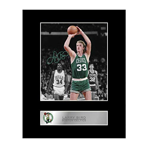 iconic pic Larry Bird Signed Mounted Photo Display Boston Celtics NBA Autographed Gift Picture Print