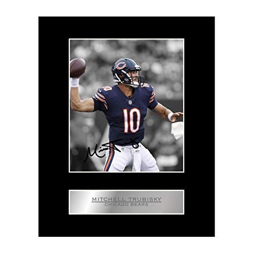 Mitchell Trubisky Signed Mounted Photo Display Chicago Bears #01 NFL Printed Autograph Gift Picture Print