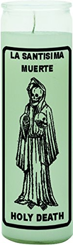 Indio 7 Day Glass Candle Santisima Muerte/Holy Death - White