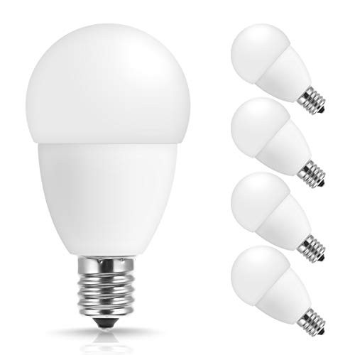 JandCase E17 LED Bulb, 5W(50W Equivalent), G14 Light Bulbs Daylight White 5000K, 550lm, E17 Intermediate Base for Ceiling Fan, Floor Lamp, Not Dimmable, 4 Pack