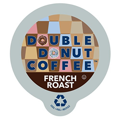 Double Donut French Roast Coffee, in Recyclable Single Serve Cups for Keurig K-Cup Brewers, 24 Count