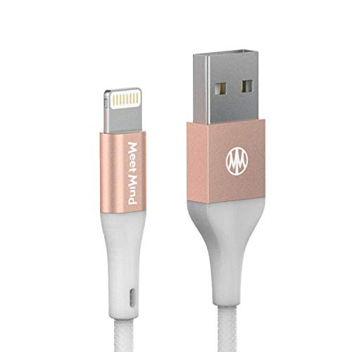 Meet Mind Charge & Sync Cable with Lightning Connector (1.2m/3.9 ft), MFi Certified, Compatible with Apple, Double Sides USB A Either Side Can Be Used(Gray & Black & White & Rose Gold)