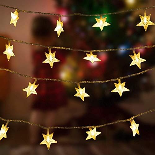 100 LED 33FT Star String Lights, Plug in Fairy String Lights, 8 Modes Waterproof Extendable Twinkle Lights for Indoor/Outdoor, Wedding, Party, Garden, Christmas Tree,Festival Decoration, Warm White 100 LED 33FT Star String Lights, Plug in Fairy String Lights, 8 Modes Waterproof Extendable Twinkle Lights for Indoor/Outdoor, Wedding, Party, Garden, Christmas Tree,Festival Decoration, Warm White
