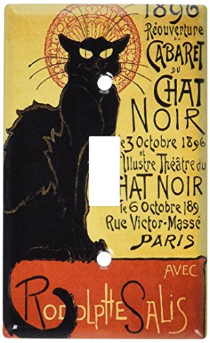 Art Plates - Chat Noir (Black Cat) Switch Plate - Single Toggle