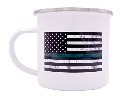 The Thin Green Line Flag Camp Mug Enamel Camping Coffee Cup Gift Military Veterans Federal Law Enforcement Officers The Thin Green Line Flag Camp Mug Enamel Camping Coffee Cup Gift Military Veterans Federal Law Enforcement Officers