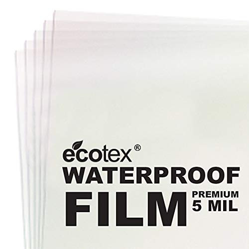 Ecotex 5 MIL - Waterproof Screen Printing Inkjet Film Transparency - Cut Sheets Multiple Sizes - 25 Sheet Pack (8.5" x 11")