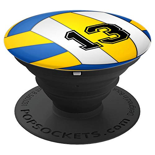 Volleyball Player No 13 Jersey Number Pop Socket Gift - PopSockets Grip and Stand for Phones and Tablets