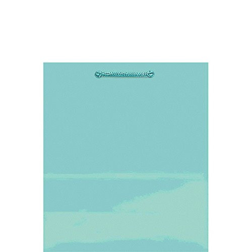 Amscan Solid Glossy Bag Medium , 12 Ct.  Robin's-egg Blue