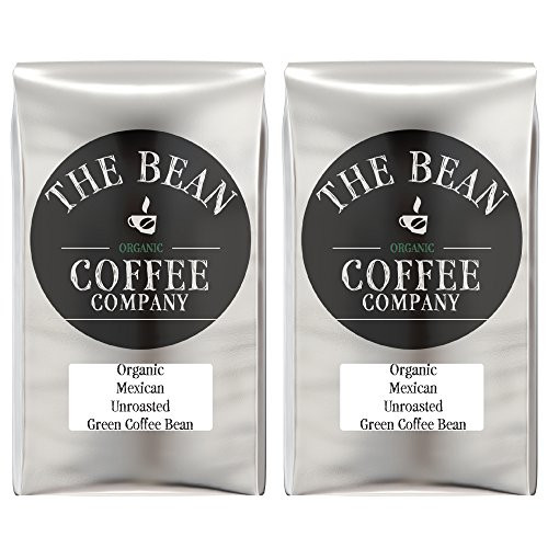 The Bean Coffee Company Organic Unroasted Green Coffee Beans, Mexican, 16-Ounce Bags (Pack of 2)