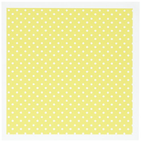 3dRose Yellow Background with White Polka Dots Greeting Cards, 6 x 6 Inches, Set of 6 (gc_100172_1)