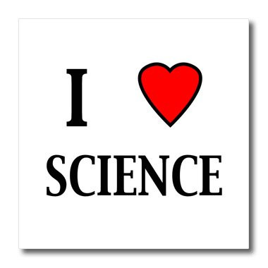 3dRose ht_128176_2 I Love Science Iron on Heat Transfer Paper for White Material, 6 by 6"
