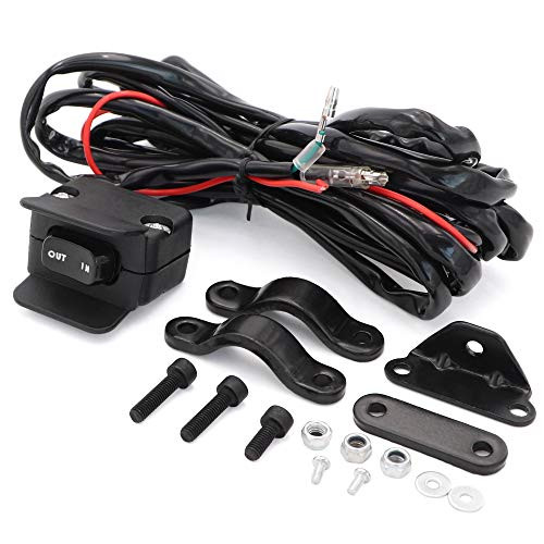 Taukealugs 12V Winch Rocker Thumb Switch with Mounting Bracket Handlebar Control line kit for ATV UTV