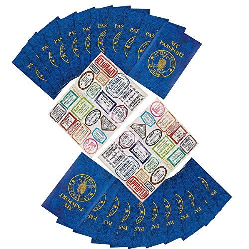 Kicko Fake Passport Sticker Books, 24 Pack