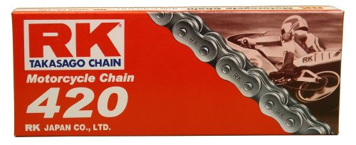 RK Racing Chain M420-104 (420 Series) 104-Links Standard Non O-Ring Chain with Connecting Link