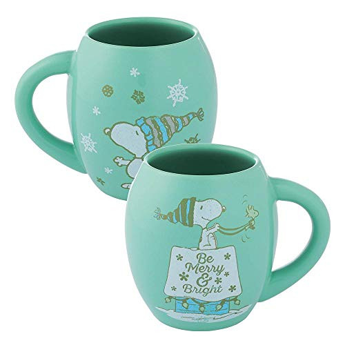 Peanuts - Snoopy - Merry & Bright Holiday - 18 oz. Oval Ceramic Mug