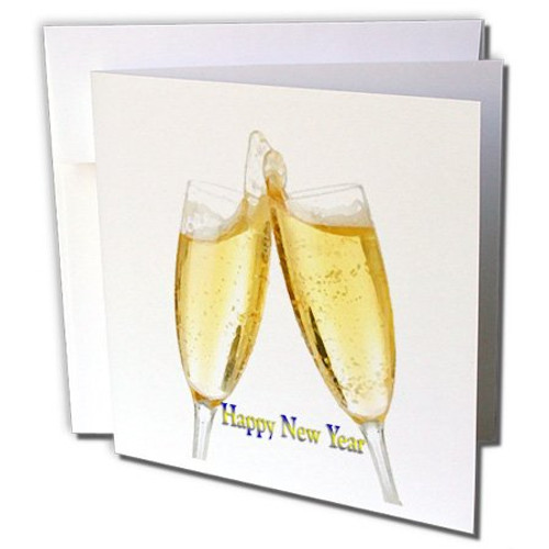 3dRose Happy New Year - Greeting Cards, 6 x 6 inches, set of 6 (gc_4573_1)