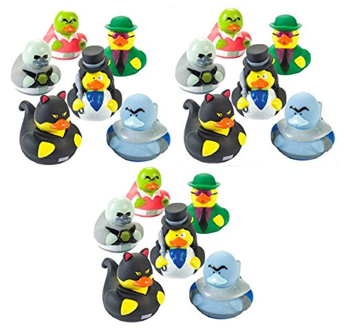 Lot Of 18 Super Villain Rubber Ducks Party Favors - Villian Duckys Gifts
