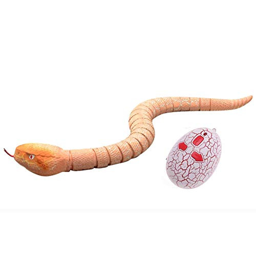 Rely2016 Realistic Remote Control RC Snake Toy Fast Moving Simulation Fake Rattlesnake Robotic Toy Battery Powered Snake-Egg Controller USB Rechargeable Snake Scary Trick Toy for Kids Play (Orange)