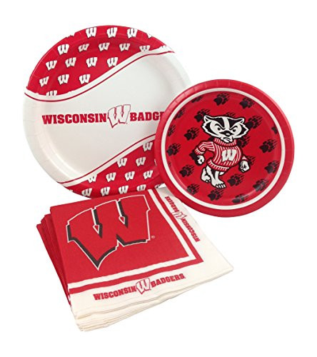 University of Wisconsin Badgers Party Supply Pack! Bundle Includes Paper Plates & Napkins for 8 Guests