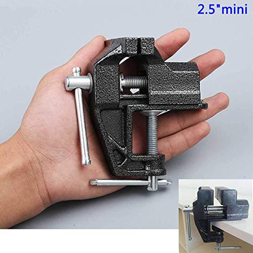 HENGDA 2.5" Mini Table Clamp Small Bench Vice New upgraded cast iron manufacturing Jewelers Hobby Clamps Craft Repair Tool Portable Work Bench Vise