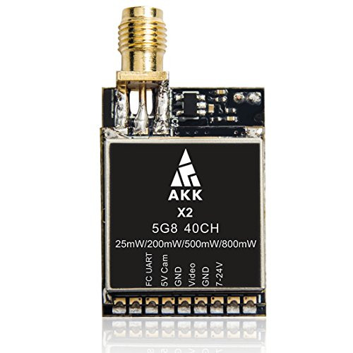 AKK X2 5.8Ghz 0.01mW/25mW/200mW/500mW/800mW Switchable FPV Transmitter Compatible with Betaflight OSD FC
