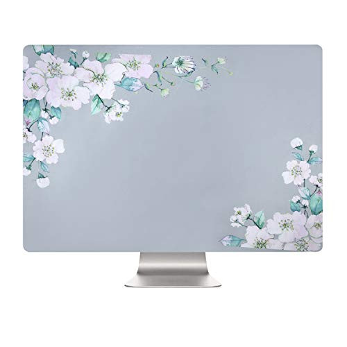 iMac Cover 27 Inch Monitor Dust Cover Sleeve Display Screen Protector for A1312 / A1419/A1862(27-inch, Flowers-Grey)