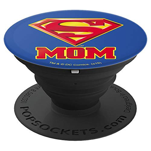 Superman Super Mom Shield Logo PopSockets Grip and Stand for Phones and Tablets