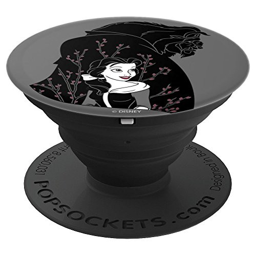 Disney Beauty And The Beast Belle And Beast Floral Portrait PopSockets Grip and Stand for Phones and Tablets