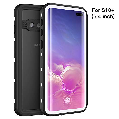 Waterproof Case for Samsung Galaxy S10 Plus, Fansteck IP68 Waterproof/Snowproof/Shockproof/Dirtproof, Full-Body Protective Case with Built-in Screen Protector for Galaxy S10+ Plus (Black/White) Waterproof Case for Samsung Galaxy S10 Plus, Fansteck IP68 Waterproof/Snowproof/Shockproof/Dirtproof, Full-Body Protective Case with Built-in Screen Protector for Galaxy S10+ Plus (Black/White)