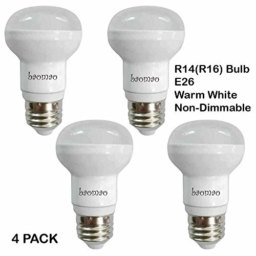 bao mao (4PACK) R16 R14 LED Light Bulb E26 Base 5W Equivalent To 60 Watt Incandescent Bulbs 500lm Warm White (2700k) Not Dimmable ,120 Degree Beam Angle