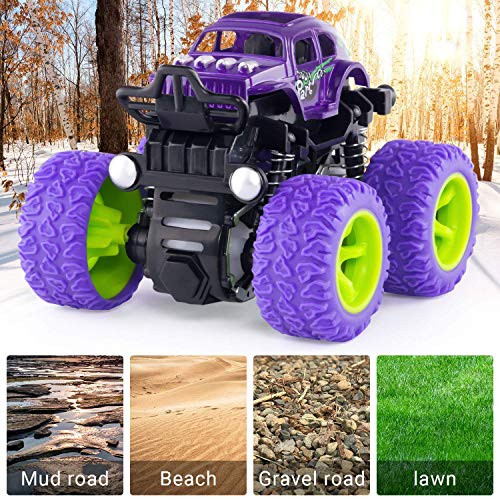 H2solution Car Toy Friction Powered Push Go Pull Back Vehicle Playsets, Monster Trucks Car Toys, Boys Girls Birthday Gift, Educational Toy Cars for Kids