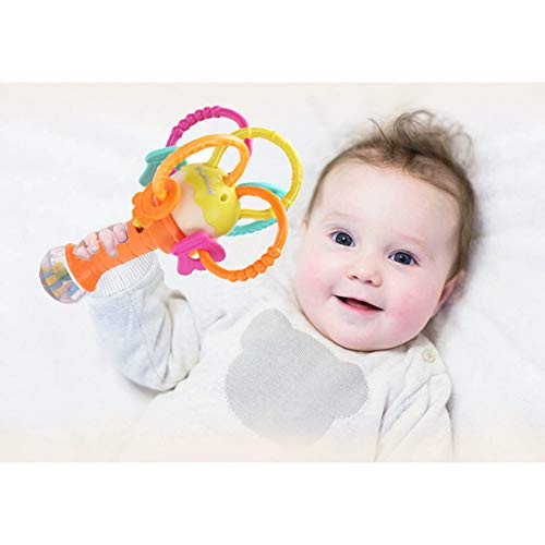 HANMUN Rattle Teething Baby Toys BPA Free Music Light Musical Baby Rattles Teether Stick Hand Light up Newborn Infant 3-24 Months  