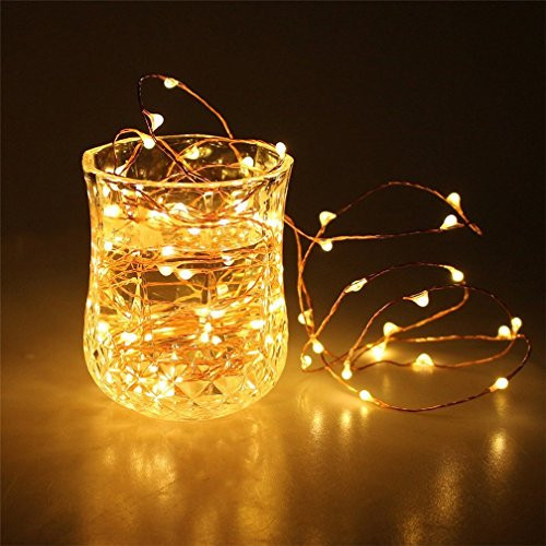IMAGE String Lights 8 PCS LED Copper String Lights Battery Operated 6.6FT 20LED Starry Fairy Lights for Wedding Patio Party Home Decor Warm White