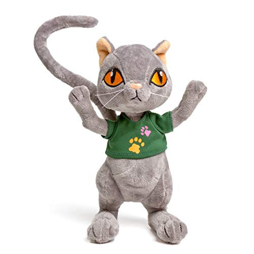Krisphily Baby Friend Freedom Miss Cat 12" Long Tail Stuffed Animals Plush Doll Toys for Kids Gifts (Gray)