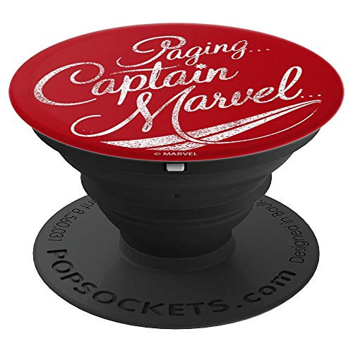 Marvel Captain Marvel Movie Red Distressed Logo - PopSockets Grip and Stand for Phones and Tablets
