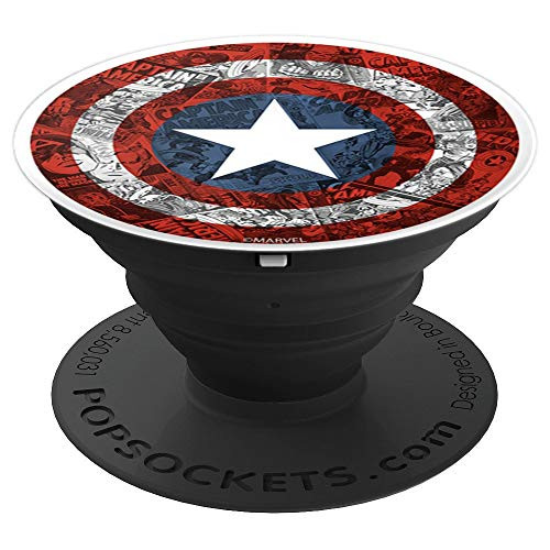 Marvel Captain America Shield Build Up Fill Collage PopSockets Grip and Stand for Phones and Tablets