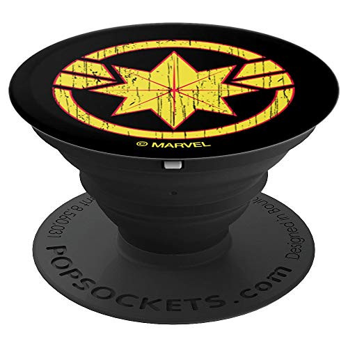 Marvel Captain Marvel Distressed 90s Logo - PopSockets Grip and Stand for Phones and Tablets