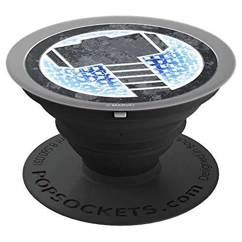 Marvel Thor Hammer Icon Blue Circle Symbol - PopSockets Grip and Stand for Phones and Tablets
