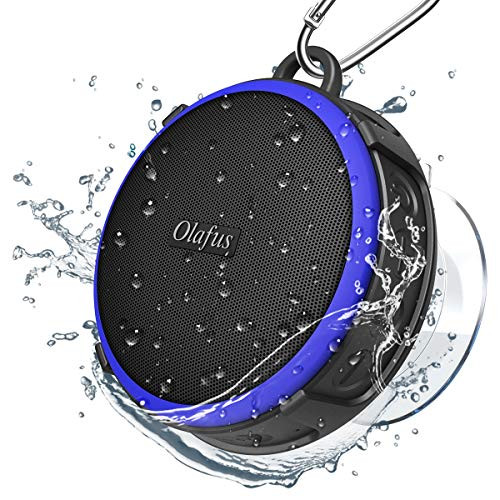 Olafus Portable Bluetooth Shower Speaker, IPX7 Waterproof Wireless Speakers, Bluetooth 5.0 Bathroom Speaker with Suction Cup, 5W Mini Outdoor Speaker for Beach, Pool, Hiking, Camping, 10H Playtime