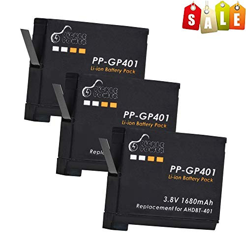 Replacement for GoPro Hero4, Pickle Power 3-Pack Camera Battery Replacement for GoPro Hero4 Black GoPro Hero4 Silver AHDBT-401 AHBBP-401 CHDHX-401 CHDHY-401