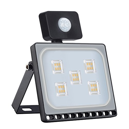 Led Motion Sensor Flood Light Outdoor, Sararoom 30W 1800LM Warm White Sensor Security Light with Sensitive PIR IP65 Waterproof Wall Fixture Lamps Floodlight for Garage Yard Warehouse Path