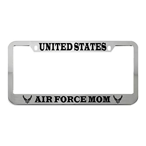 Speedy Pros Us Air Force Mom Military Zinc Metal License Plate Frame Car Auto Tag Holder - Chrome 2 Holes Speedy Pros Us Air Force Mom Military Zinc Metal License Plate Frame Car Auto Tag Holder - Chrome 2 Holes