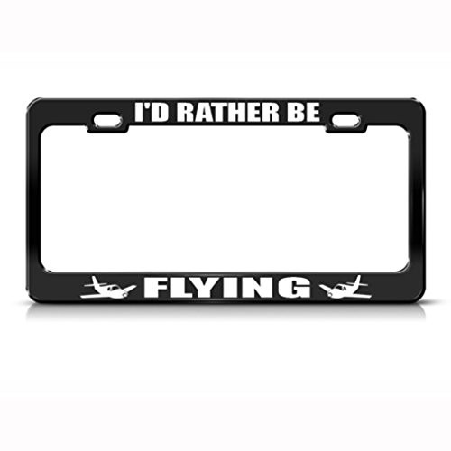 Speedy Pros Metal License Plate Frame I'd Rather Be Flying Style A Car Accessories Black 2 Holes Speedy Pros Metal License Plate Frame I'd Rather Be Flying Style A Car Accessories Black 2 Holes
