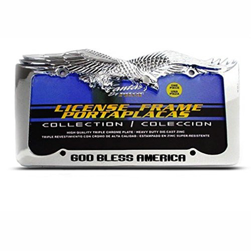 Speedy Pros God Bless America Eagle Metal License Plate Frame Tag Holder