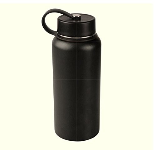 Tahoe Trails 32 oz Double Wall Vacuum Insulated Stainless Steel Water Bottle(Black)