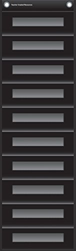 Black 10 Pocket File Storage Pocket Chart (14" x 58")
