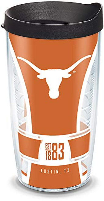 Tervis 1324869 Texas Longhorns Spirit Insulated Tumbler with Wrap and Black Travel Lid, 16 oz - Tritan, Clear Tervis 1324869 Texas Longhorns Spirit Insulated Tumbler with Wrap and Black Travel Lid, 16 oz - Tritan, Clear